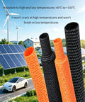 Heat Shrink Cable Sleeve 300cm for DIY Pros and Home Use, Ultra Durable, High Temperature Resistant, Flexible and Easy to Install Wire Protection for Electrical Wires, Great for Projects and Cable Management in black and orange colors.