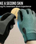 Level 2 Needlestick And Level 5 Puncture Resistant Work Gloves With Grip Enhanced Cut Protection, shown in use, Size L