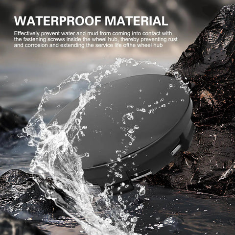 Easy Snap On Wheel Center Caps 4 Pack ABS Hub Covers OD 56 MM ID 60 MM Universal showing waterproof material in action.