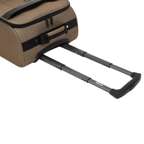 Telescopic handle of Underseat 17 Inch Spinner Carry On Luggage With USB Charging Port For Air Travel Mocha Color 4 Wheel Spinner