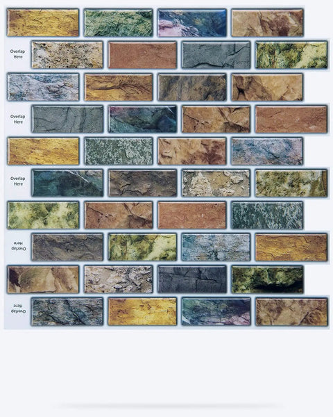 Peel And Stick Vinyl Backsplash Tiles 12x12 Colorful Marble Design 10 Piece Set For Kitchen And Bathroom Easy DIY Upgrade