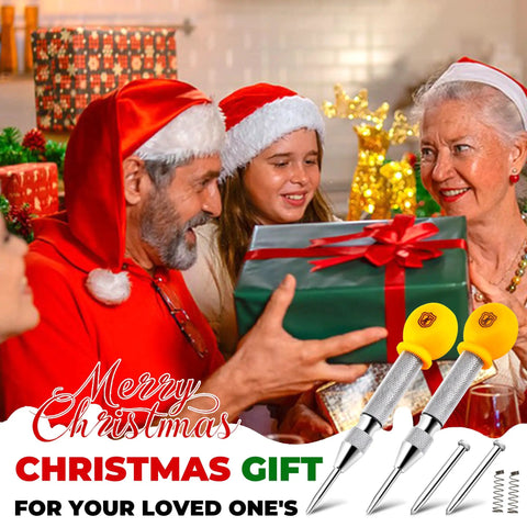 Christmas gift scene with 5 Inch Automatic Center Punch Set With Spring Loaded Action For Metal Wood Plastic.