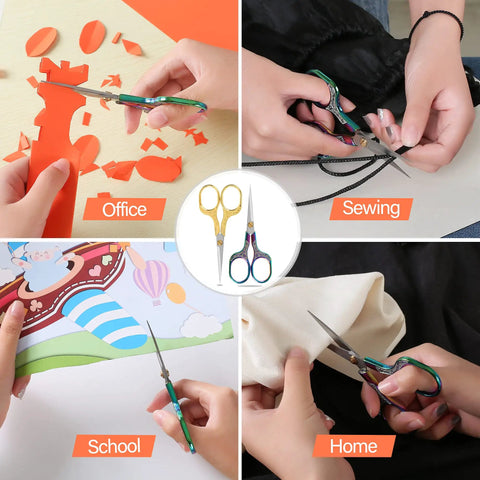 Ultra Sharp 5 Inch Embroidery Scissors 2 Pack Precision Snips For Crafting Crochet Sewing Paper Cutting And Fabric Work Razor Blade Shears For Delicate Threads And Detail Work, used for sewing, paper, school, and home crafts