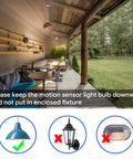 Motion Activated LED Light Bulb 60W Equivalent 8.5W A19 E26 5000K Dusk to Dawn Indoor Outdoor Security Lamp for Porch Entrance Hallway Stairs Energy Saving Auto On When Motion Detected 2 Pack in open pendant fixture