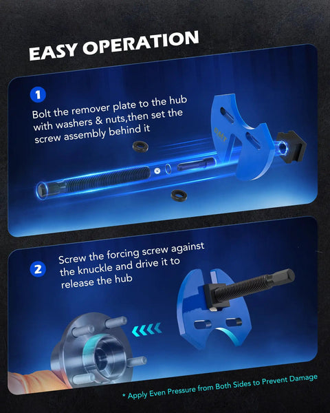 Easy operation instructions for using 5 Ton Hydraulic Bearing Puller And Hub Removal Tool Kit 2 In 1 Gear Pulley Extractor Set.