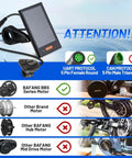 Ebike Display DPC18 for BBS01B BBS02B BBSHD UART Version Mid Drive Motor with connector types, compatible motors shown.