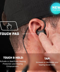 Person using GS Extreme 3.0 Shooting Ear Protection Earbuds With SonicShieldX Noise Cancellation And 5x Hearing Boost