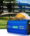 Powerful 3000W Pure Sine Wave Inverter For Off Grid Power 12V To 110V AC With 6100W Surge For 2 Seconds in a campsite.