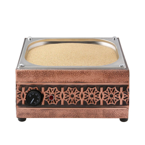 Copper Look Turkish Coffee Maker With Pot Set For Electric Heating 110 To 230 Volt Traditional Square Flower Design