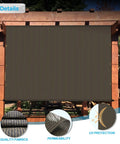 Pergola Canopy Replacement Cover Shade Cloth With Grommets And Weighted Rods For Outdoor UV Block Sun Shade Gazebo Backyard Deck Porch Balcony Brown 10x16 ft hanging on pergola