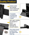 Industrial Strength 12 Inch T Strap Gate Hinges 4mm Thick 180 Degree Swing Rust Proof Black Steel for Barn Doors, Garden Gates