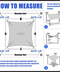 Measurement and installation guide for Beige 16 By 16 Outdoor Shade Sail Canopy For Patio Square Sun Shade With UPF50 Plus.