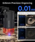 20W A20 Pro V2 Laser Engraver With Auto Air Assist And Eye Protection, 0.01mm precision spot comparison on wood engravings