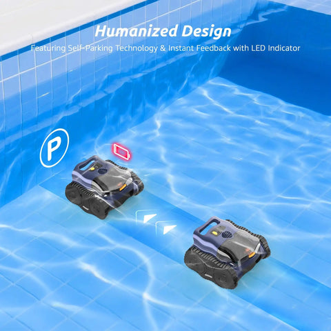 Cordless Robotic Pool Cleaner With 180 Minute Runtime For Inground Pools Wall And Waterline Climbing Auto Vacuum in pool