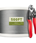 Beefy 316 Stainless Steel Cable 500 Ft One Eighth Inch Aircraft Wire Rope For Deck Railing Kit And DIY Balustrades 7x7 Strand