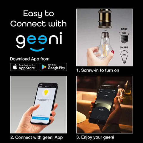 LUX Edison WiFi LED Smart Bulb 2700K Soft White, Dimmable A19 60W Equivalent, setup guide with app and phone control.