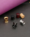 0G Ear Tunnel Plug Set Wood And Stainless Steel Double Flared Saddle Plugs For Piercing And Stretching 6 Pairs 8mm