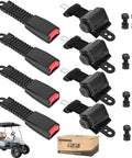 4 Pack Universal Retractable Golf Cart Seat Belts Kit Fits Yamaha Club Car EZGO Go Kart ATV UTV Front Or Rear Seats Bracket Not Included