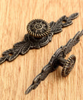 Two Piece Set Antique European Flower Handle Pull In Antique Bronze Finish Zinc Alloy Mini Knob With Four Screws size 2.48 by 0.51 inches