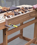 Matchfit Dovetail Clamps DVC 538K2 With X Pad Set securing wood on workbench for woodworking in a workshop