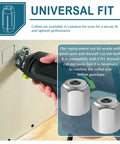 2 Pack Replacement Nut Kit For CN1 Drywall Cut Out Tools And Spiral Saws, shown next to power tool and cutout demonstration