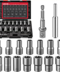 Pro Grade Bolt Extractor Kit 16-Piece Lug Nut Removal Tool Set for Damaged Bolts and Nuts, Heavy Duty CR-MO Steel
