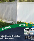 Before and after fence using All In One Indoor And Outdoor Cleaning Kit With Pro Strength Instant Stain Remover And Glass And Surface Cleaner Protectant