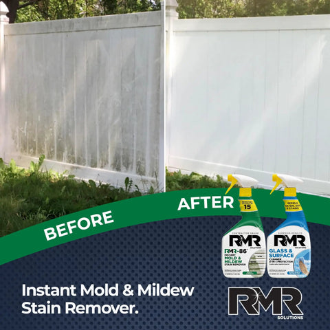 Before and after fence using All In One Indoor And Outdoor Cleaning Kit With Pro Strength Instant Stain Remover And Glass And Surface Cleaner Protectant