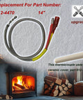 14-inch replacement thermocouple kit with braided stainless protection tube and red/yellow leads; includes 3-inch ceramic cover