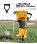 Gardener using D Shaped Shovel Handle Replacement Ergonomic Plastic Grip For Garden Tools Lightweight Handy Easy To Use Hand Shovel