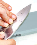 Two Sided Knife Sharpener Stone Dual 400 And 1000 Grit Wet Block For Sharpening And Polishing Kitchen Knives Made With Silicon Carbide