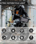 Kickass Brightness 12V-80V LED Headlight For Motorcycles, Electric Bikes And Trikes With Rider Displaying Front Light Feature