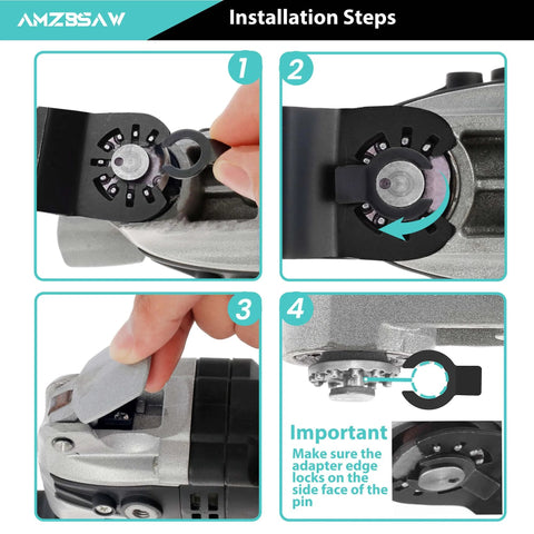AMZBSAW 16-pc titanium oscillating saw blades for metal/wood; multitool blades kit fits Dewalt, Ryobi, Bosch, Milwaukee