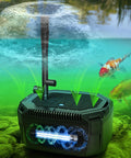 All In One Pond Filtration Kit With 18W UV Light And 660 GPH High Flow Pump Three Water Patterns Clears Green Water And Controls Algae