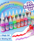 Glow In The Dark Water Fairy Toy Kit For Kids With Aqua Gel And 16 Molds, Includes 20 Gel Tubes displayed in various colors