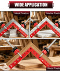 Corner Clamps For Woodworking 4 Pack 5.5 Inch Aluminum Alloy 90 Degree Right Angle Clamp fixing metal, marble, and wood.
