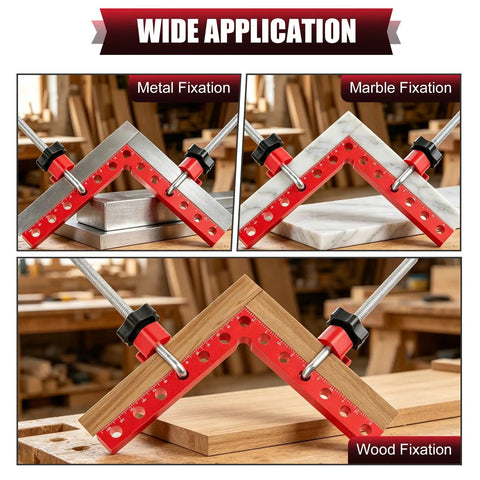 Corner Clamps For Woodworking 4 Pack 5.5 Inch Aluminum Alloy 90 Degree Right Angle Clamp fixing metal, marble, and wood.