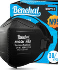 Black NIOSH Approved N95 Respirator Masks Pack of 30 with box, 4 Layer Filtration for Dust Smoke and Pollen