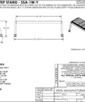 Product diagram showing Aluminum 1 Step Wide Stand With 500 Lb Capacity In Bright Yellow, rubber tipped feet, stability design.