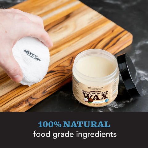 Cutting Board Care Kit With Coconut Oil For Wood Blocks And Countertops Includes Butcher Block Oil And Wax on wooden board