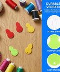 Gourd Shape Needle Threader For Embroidery And Sewing Machines Ultra Portable Handheld Tool With Plastic And Metal Build For Effortless Hand Sewing And Machine Threading Grab And Go Travel Companion, colorful plastic threaders on wood