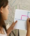 Student using Dry Erase XY Axis Graph Lap Boards 9 By 12 Inches for math practice in a classroom setting.