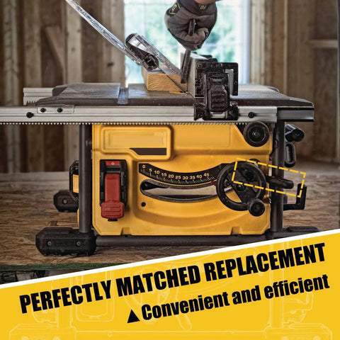 Top Shelf Replacement Table Saw Bevel Handle For Dewalt Dw745 DWE7480 Butter Smooth Tilt Angle Control Knob Nifty Miter Adjustment Lever installation on table saw.