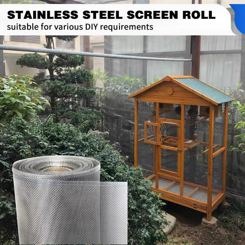 304 Stainless Steel Window Screen Mesh Roll 47 Inch By 98 Ft Built Tough Durable Corrosion Resistant Wire Mesh for DIY Projects