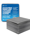 Microfiber suede lens cleaning cloths, gray, 8x8 in, 10-pack, MW Microfiber Wholesale