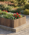 Rustic Wood Garden Edging Border Panel For Yard And Patio, Dope Decorative Landscape Edge Fence For Flower Beds And Pathways