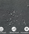 Women's Snow Ski Jacket Cozy Warm Winter Coat Waterproof Windproof fabric with water droplets, Charcoal Heather.