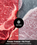 Large 11 Cubic Foot Convertible Upright Freezer And Fridge Flip Featuring Even Airflow And Reversible Door Design Energy Star Certified Stainless Steel Construction cut of meat with no frost feature