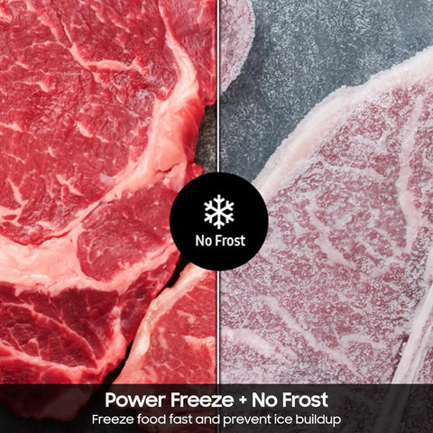 Large 11 Cubic Foot Convertible Upright Freezer And Fridge Flip Featuring Even Airflow And Reversible Door Design Energy Star Certified Stainless Steel Construction cut of meat with no frost feature