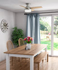 44 Inch Indoor Ceiling Fan With LED Light And Remote Control Low Profile Flush Mount Four Blade Modern Ceiling Fan in dining room